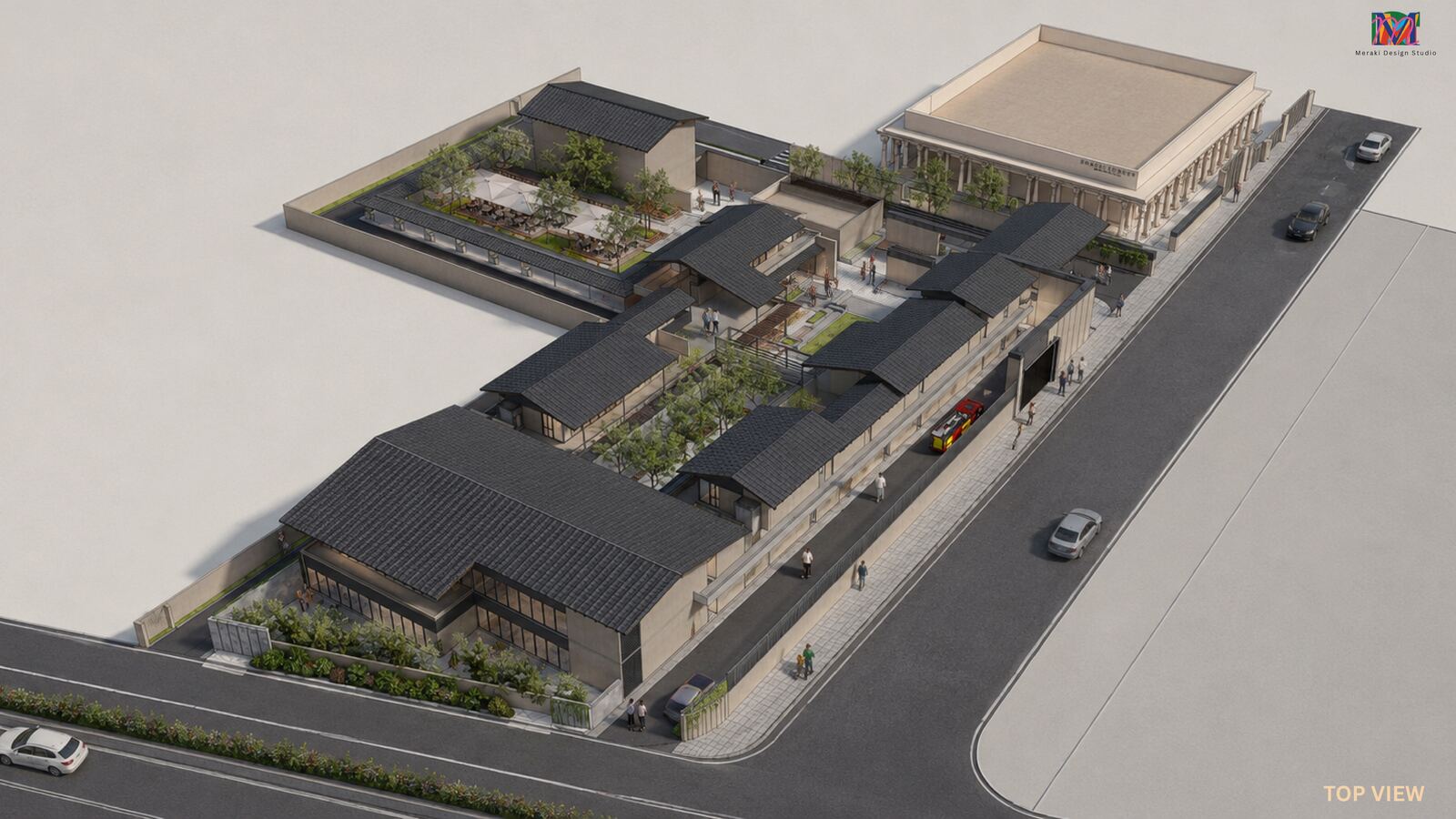 Aerial view of the Shakti Streets masterplan